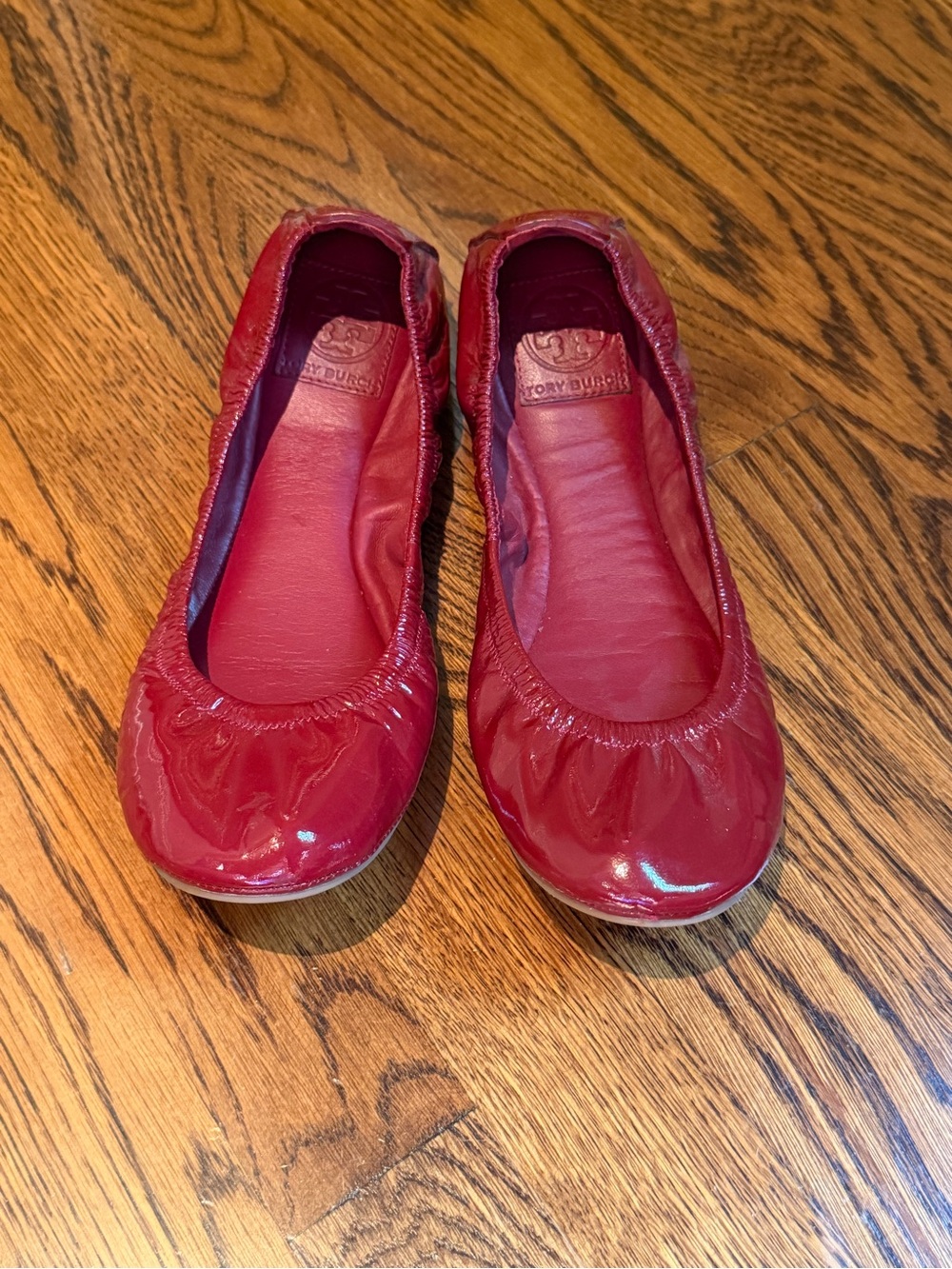 Tory Burch Patent Leather Ballet Flats in Red